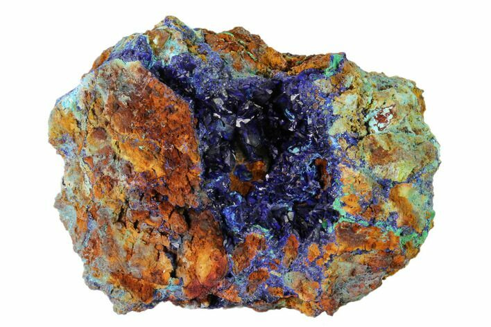 Azurite Crystals with Malachite & Chrysocolla - Laos #162608